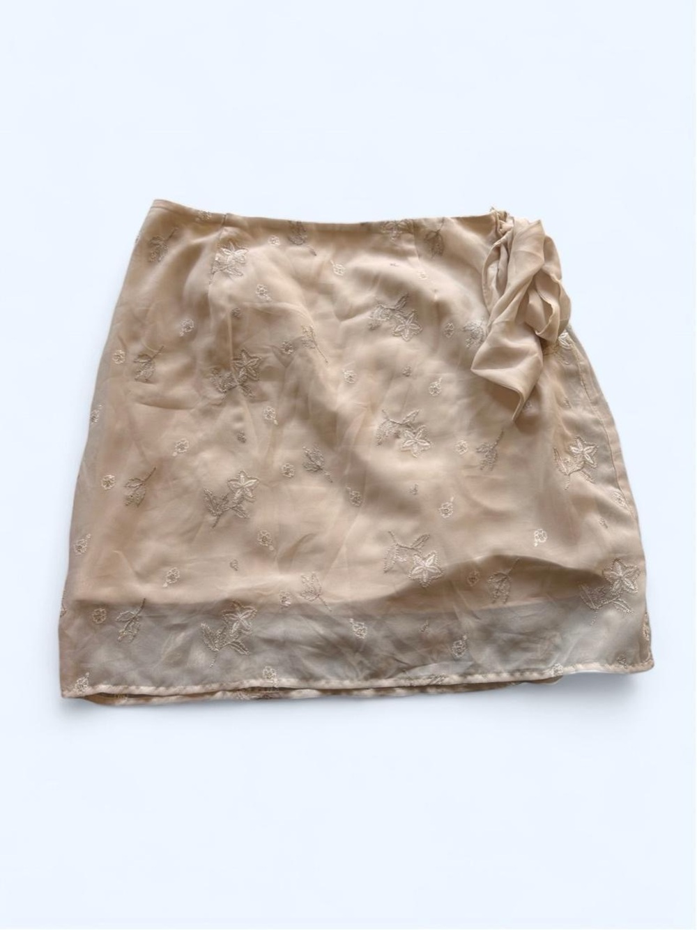 Snidel Cream Mini Skirt with Side Bow